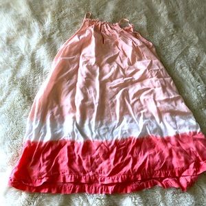 pink and white summery dress